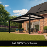 Terrassenüberdachung mit Glas VSG in 6 Meter Breite