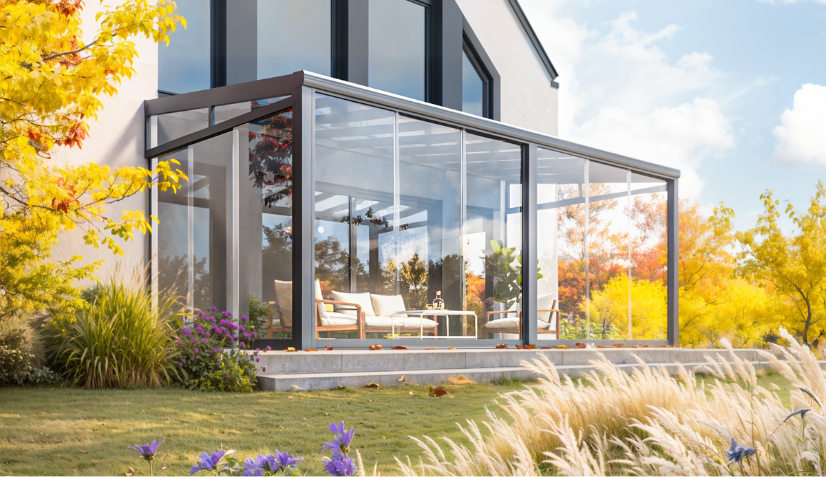 BEK SG23 Glasschiebewand für Terrassenüberdachung