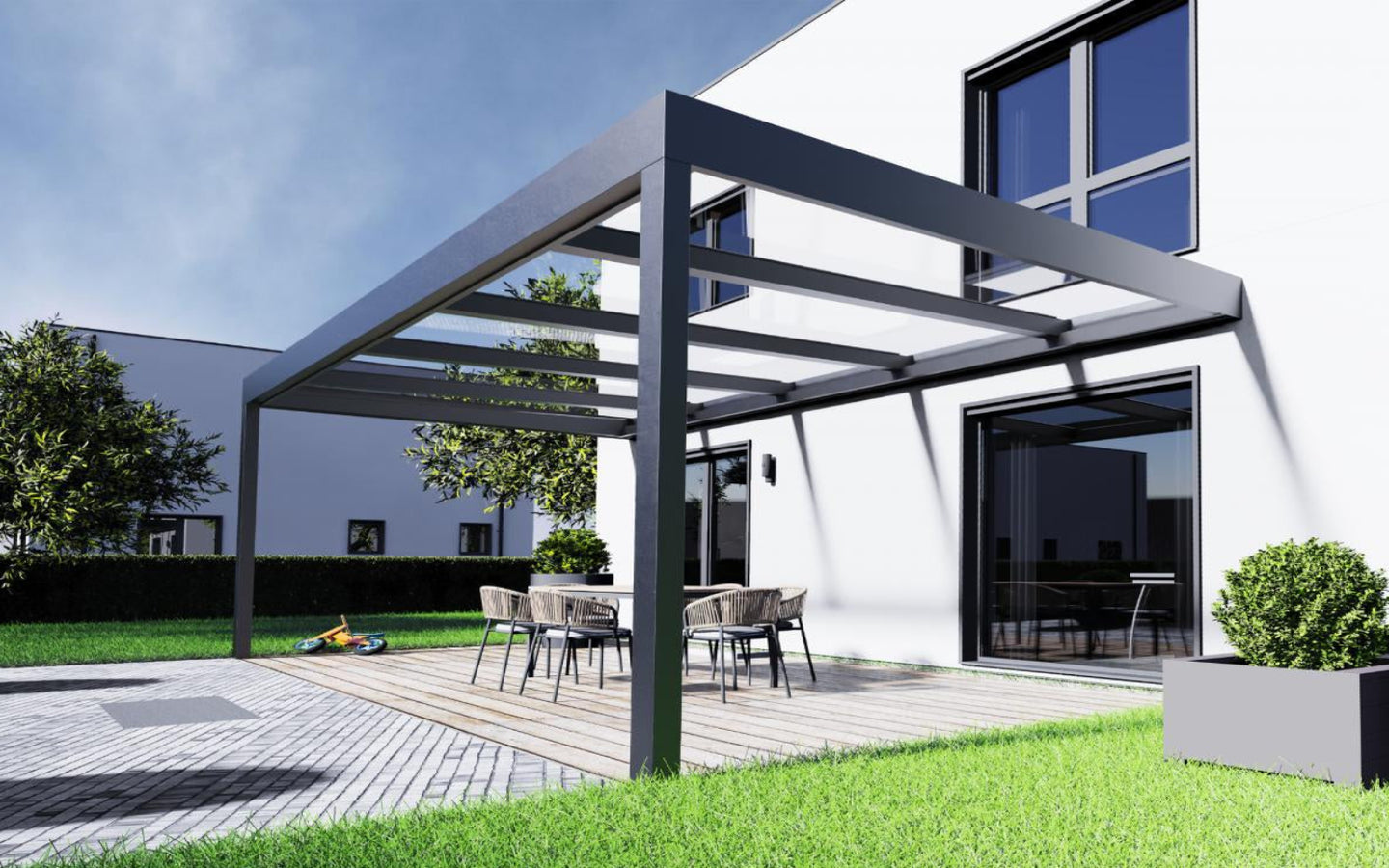 Flachdach SkyView mit Polycarbonat