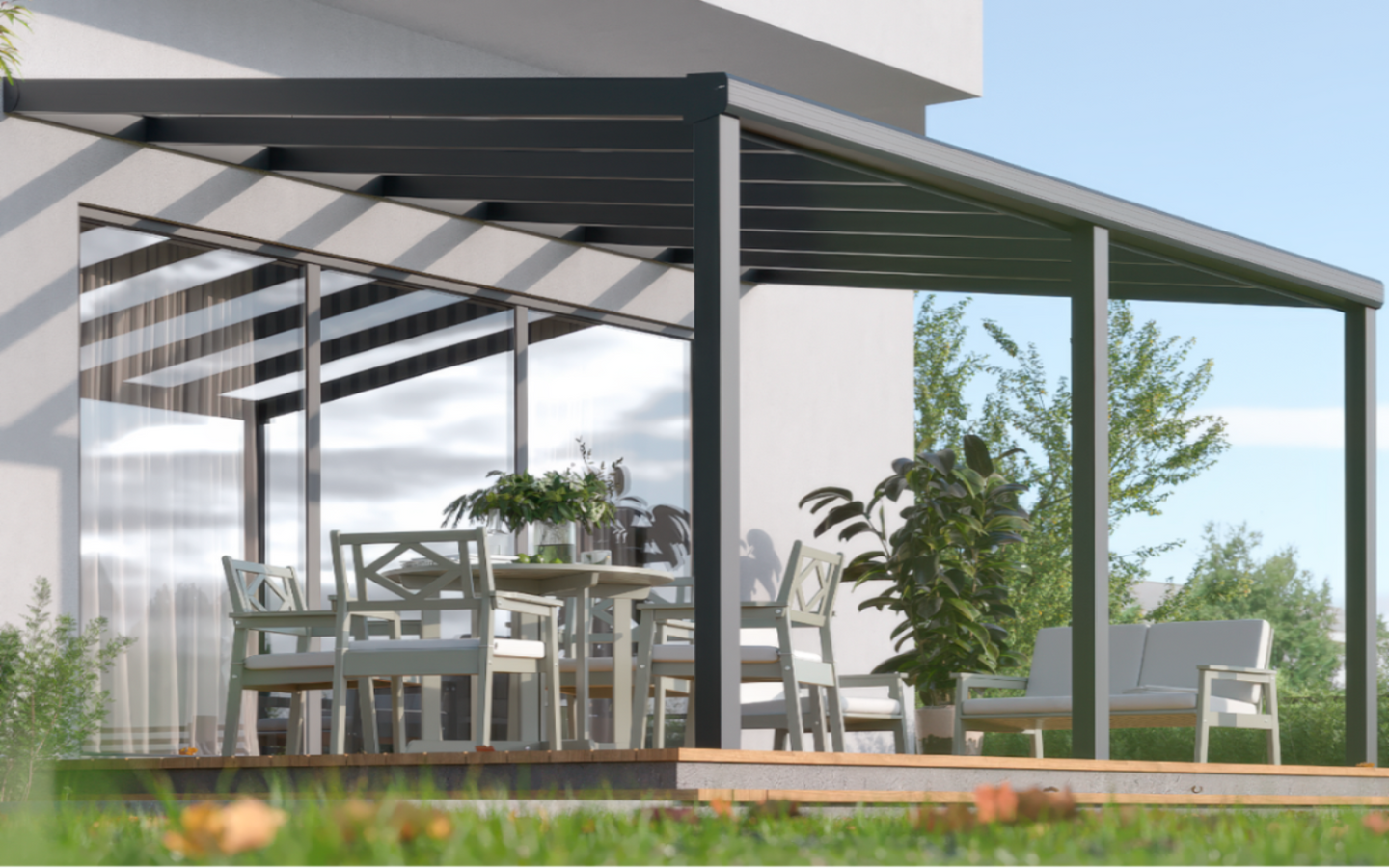 Terrassenüberdachung TDS mit Polycarbonat